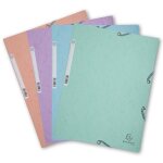 Chemise  lastiques 3 rabats lustre - 24 x 32 cm - en carton exacompta - la chemise en coloris alatoire ...