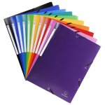 Chemise  lastiques 3 rabats lustre - 24 x 32 cm - en plastique exacompta - la chemise en coloris alatoire ...