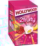Chewing gum 2 fruity framboise pche sans sucres hollywood - les 3 boites de 10 drages