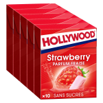 Chewing gum strawberry hollywood - les 5 boites de 14g