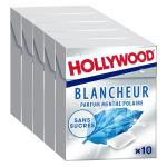 Chewing gum white peppermint hollywood - les 5 boites de 14g