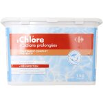Chlore 4 actions prolongées en galets 1kg carrefour - la boite de 1kg Chlore 4 actions prolongées en galets 1kg carrefour - la boite de 1kg