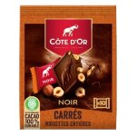 Carrs chocolats noir noisettes entires cote d'or - le paquet de 10 carrs - 200 g