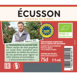 Cidre brut bio ecusson - la bouteille