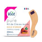 Cire chaude corps visage huile d'argan naturelle bandes réutilisables veet - le pot de 250ml Cire chaude corps visage huile d'argan naturelle bandes réutilisables veet - le pot de 250ml