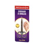 Ciseaux  ongles acier inoxydable coupe prcise ongles durs et epais mercurochrome - l'unit