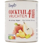 Fruits au sirop cocktail simpl - la boite de 500g net goutt