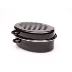 Cocotte ovale noir acier carbone 11l 42 cm tous feux dont induction baumalu - la cocotte