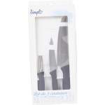 Coffret 3 couteaux + 1 plucheur simpl - le coffret