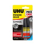 Colle power gel tube 2x3g uhu - le lot de 2 tubes