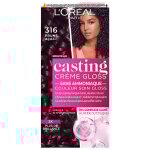 Coloration 316 prune exquise ton sur ton sans ammoniaque gloss cheveux 3x plus brillants casting crme ...