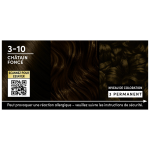 Coloration permanente 3 - 10 chtain fonc sans ammoniaque huile oleo supreme schwarzkopf - la boite ...