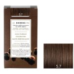 Coloration permanente 5. 7 chocolate huile d'argan couvre 100% cheveux blancs korres - la boite de 145ml ...