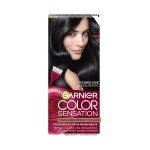 Coloration permanente 1. 0 noir couvre 100% cheveux blancs longue durée garnier - la boite Coloration permanente 1. 0 noir couvre 100% cheveux blancs longue durée garnier - la boite
