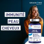 Compl�ment alimentaire immunit� antioxydant peau et cheveux zinc granions - la bo�te de 60 g�lules