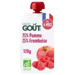 Compote dès 4 mois pomme framboise bio good gout - la gourde de 120g Compote dès 4 mois pomme framboise bio good gout - la gourde de 120g