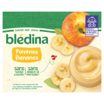 Compote bébé dès 4 - 6 mois pommes bananes bledina - les 4 pots de 130g Compote bébé dès 4 - 6 mois pommes bananes bledina - les 4 pots de 130g