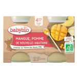 Compotes bébé dès 4 mois pomme mangue sans sucres ajoutés bio babybio - les 2 pots de 130g Compotes bébé dès 4 mois pomme mangue sans sucres ajoutés bio babybio - les 2 pots de 130g