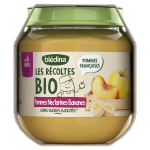 Compote bébé dès 6 mois pommes nectarines bananes les récoltes bio bledina - les 2 pots de 130g Compote bébé dès 6 mois pommes nectarines bananes les récoltes bio bledina - les 2 pots de 130g