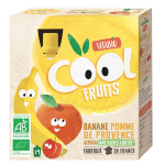Compote  boire banane pomme de france sans sucres ajouts bio vitabio - 4 gourdes de 90g