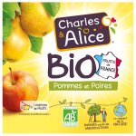 Compote pomme poire bio charles & alice - les 4 pots de 95g Compote pomme poire bio charles & alice - les 4 pots de 95g