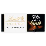 Confiserie de chocolat noir 70% lindt excellence - la tablette de 35g