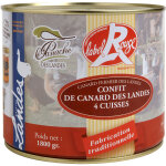 Confit de canard 4 cuisses label rouge panache des landes - la boite de 1000 g net Égoutté Confit de canard 4 cuisses label rouge panache des landes - la boite de 1000 g net Égoutté