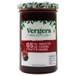 Confiture 65% de fruits griotte cerise noire vergers des alpines - le pot de 300g