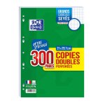 Copies doubles perfores 21 cm x 29, 7 cm - 300 feuilles - grands carreaux oxford - le lot de 300 copies ...