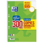 Copies doubles perfores 21 cm x 29, 7 cm - 300 feuilles - petits carreaux oxford - le lot de 300 copies ...