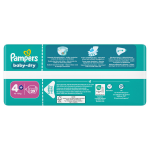 Couches bbs baby - dry 10 - 15kg taille 4 + pampers - le paquet de 39 couches
