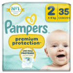 Couches bbs prenium protection 4 - 8kg taille 2 pampers - le paquet de 35 couches bbs