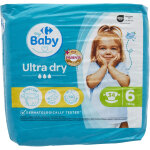 Couches bb taille 6 16kg + ultra dry carrefour baby - le paquet de 34 couches