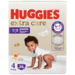 Couches - culottes taille 4 9 - 14kg extra care pants huggies - le paquet de 26 culottes