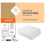 Couette chaude microfibre 140x200cm tex home - la couette