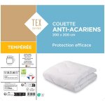 Couette temp�r�e anti - acariens 200x200cm tex home - la couette