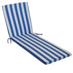 Coussin bain de soleil exterieur uni 186 x 57cm bleu marine bayadere hyba - le coussin