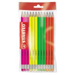 Crayon  papier ecopack graphite hb avec embout gomme stabilo - le lot de 12 crayons  papier