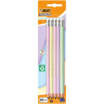 Crayon  papier evolution avec bout de gomme - pastel bic - le lot de 10 crayons  papier