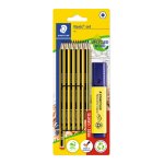 Crayon  papier noris avec un surligneur staedtler - le lot de 12 crayons  papier et un surligneur