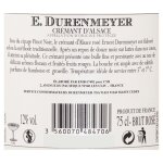 Crmant a. o. p. d'alsace ros pinot noir e. durenmeyer - la bouteille