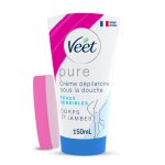 Crème dépilatoire sous la douche peau sensible aloe vera vitamine e veet - le flacon de 150ml Crème dépilatoire sous la douche peau sensible aloe vera vitamine e veet - le flacon de 150ml
