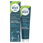 Crme dpilatoire torse et corps homme peau sensible total pro veet - le flacon de 200ml