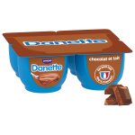 Cr�me dessert chocolat et lait danette - les 4 pots de 125g