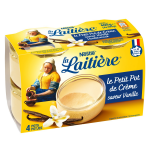 Cr�me dessert vanille la laitiere - les 4 pots de 100g
