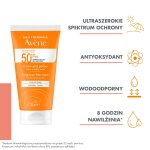 Crme solaire visage peau sensible sche trs haute protection spf 50 + sans parfum fini invisible eau ...