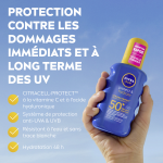 Crème solaire lait corps spf 50 + protection et hydrate résistant a l'eau sun nivea - le spray de 200ml ... Crème solaire lait corps spf 50 + protection et hydrate résistant a l'eau sun nivea - le spray de 200ml ...