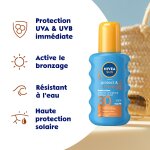 Crme solaire spray corps spf 30 activateur de bronzage sun nivea - le spray de 200ml