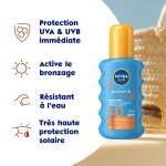 Crme solaire spray corps spf 50 activateur de bronzage rsistant a l'eau sun nivea - le spray de 200ml ...