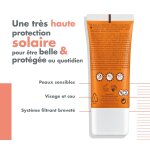 Crme solaire visage peau sensible spf 50 + anti - pollution embellisseur de teint eau thermale avene ...